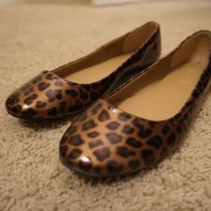 J. Crew Leopard Patent Leather Flats